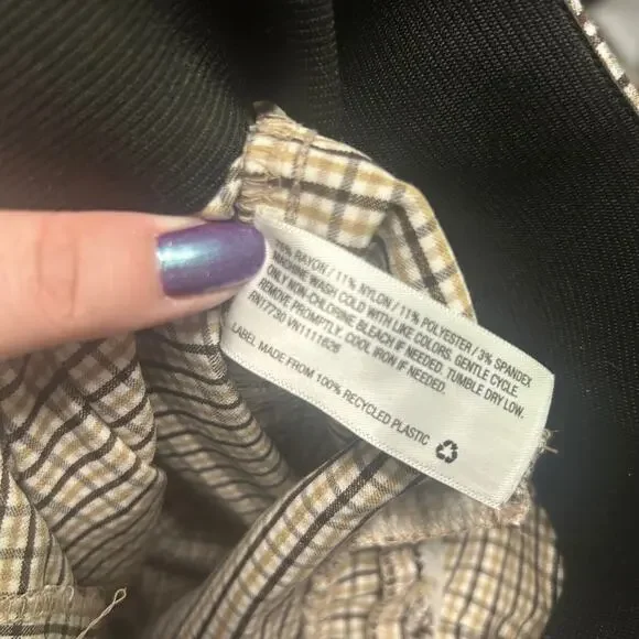 Brown plaid checked work pants - Picture 7 of 7